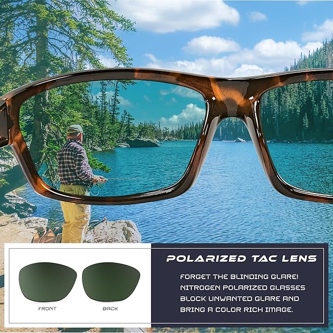 Nitrogen Polarized Wrap Around Sport Sunglasses for Men Women UV400 Driving Fishing Running Sun Glasses