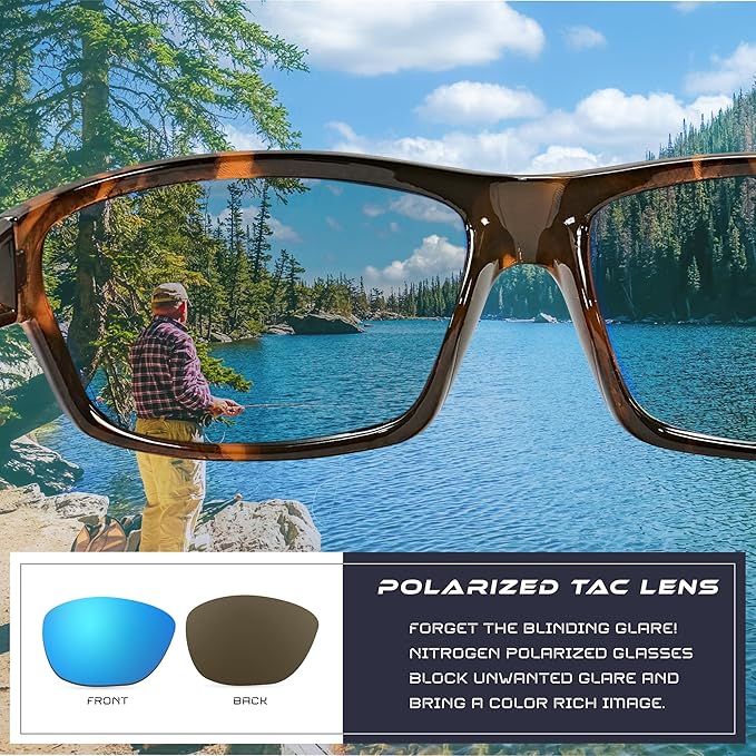 Nitrogen Polarized Wrap Around Sport Sunglasses for Men Women UV400 Driving Fishing Running Sun Glasses