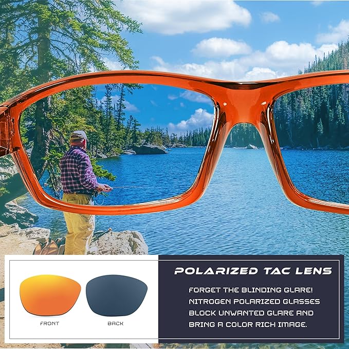 Nitrogen Polarized Wrap Around Sport Sunglasses for Men Women UV400 Driving Fishing Running Sun Glasses