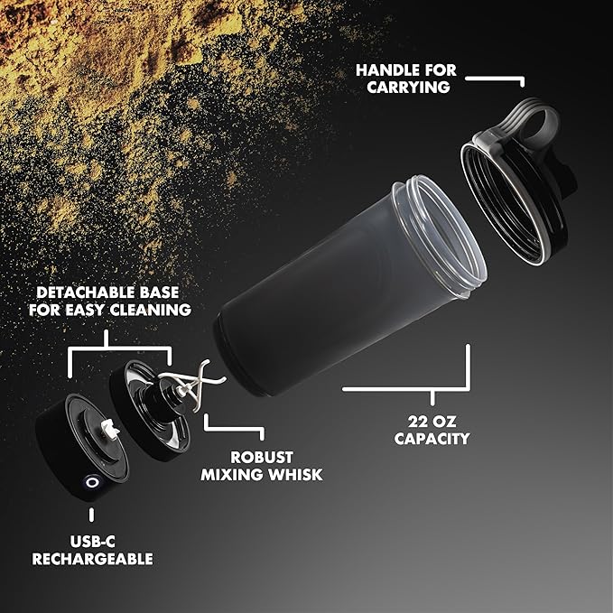 Electric Shaker Bottle, Portable Blender Protein Shaker, USB Rechargeable MixMate Blender For Protein Shakes Pre Workout Greens Coffee Pancake Mix Cocktail Cocktails (Moonlight Blue)