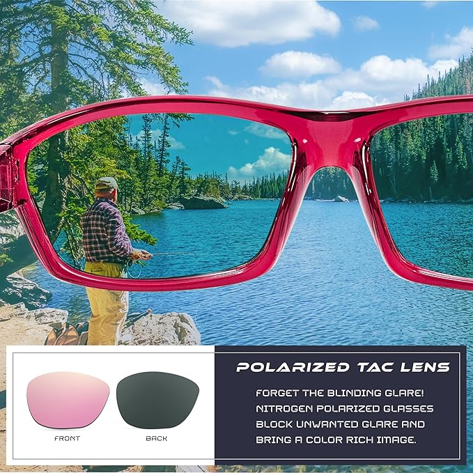 Nitrogen Polarized Wrap Around Sport Sunglasses for Men Women UV400 Driving Fishing Running Sun Glasses