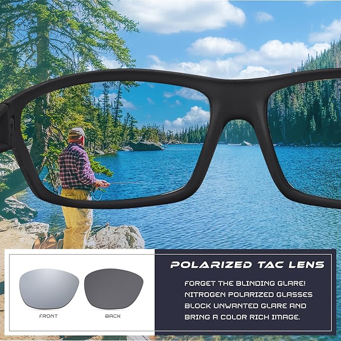 Nitrogen Polarized Wrap Around Sport Sunglasses for Men Women UV400 Driving Fishing Running Sun Glasses