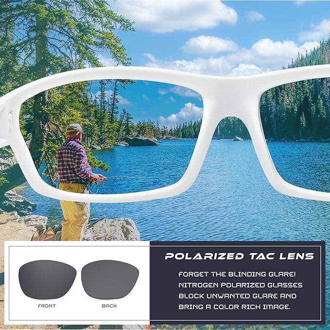 Nitrogen Polarized Wrap Around Sport Sunglasses for Men Women UV400 Driving Fishing Running Sun Glasses