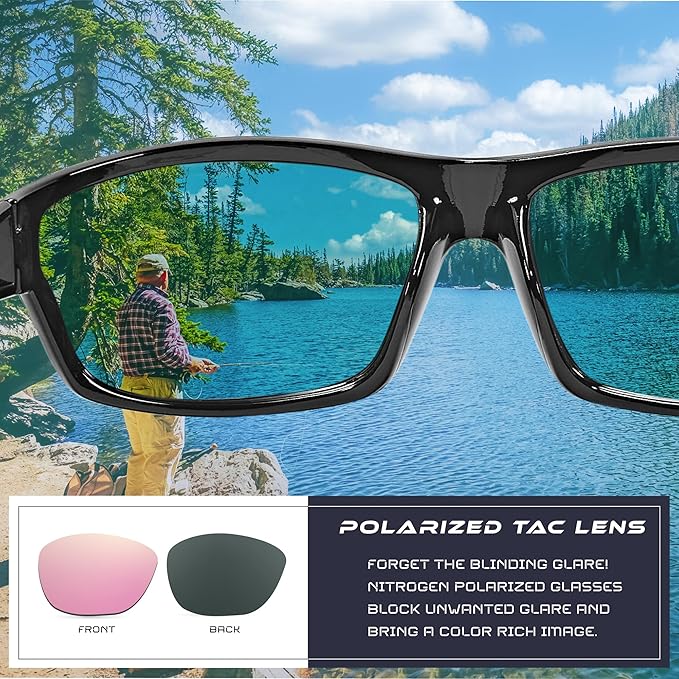 Nitrogen Polarized Wrap Around Sport Sunglasses for Men Women UV400 Driving Fishing Running Sun Glasses