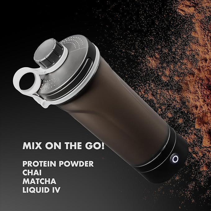 Electric Shaker Bottle, Portable Blender Protein Shaker, USB Rechargeable MixMate Blender For Protein Shakes Pre Workout Greens Coffee Pancake Mix Cocktail Cocktails (Rumba Red)