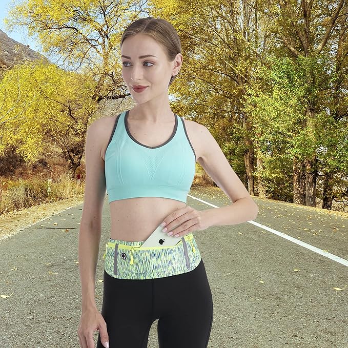 USHAKE Slim Running Belt, Workout Fanny Pack for Men Women,Exercise Waist Pack for Apple iPhone Holder, Runner Belt for Running Walking Cycling Camping Gym