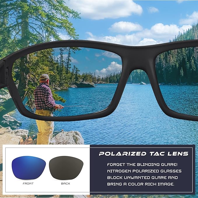 Nitrogen Polarized Wrap Around Sport Sunglasses for Men Women UV400 Driving Fishing Running Sun Glasses