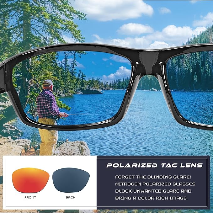 Nitrogen Polarized Wrap Around Sport Sunglasses for Men Women UV400 Driving Fishing Running Sun Glasses