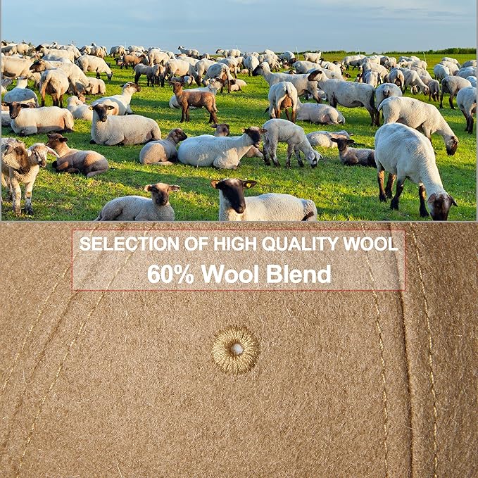 GADIEMKENSD Unstructured Wool Baseball Caps Winter Warm Hat Adjustable