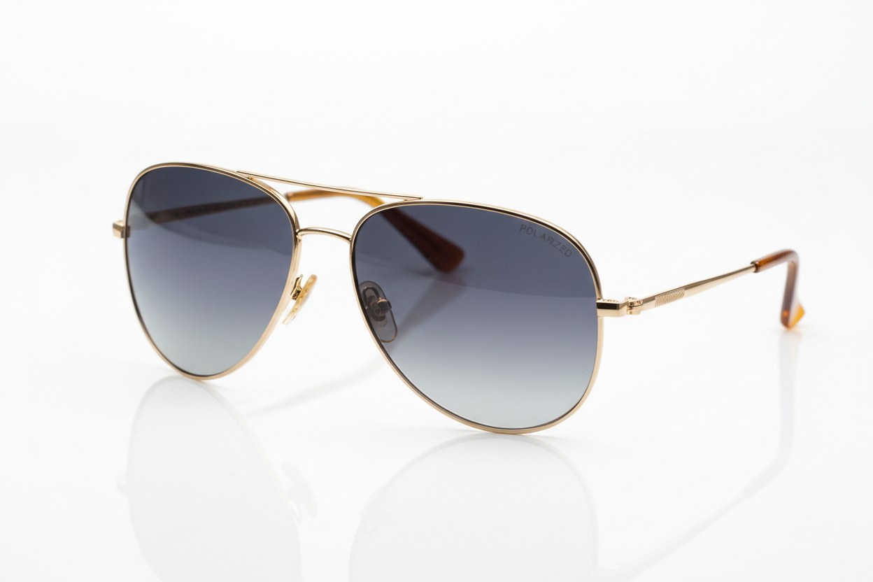 Classic Aviator Sunglasses

Description: Turn heads with our Classic Aviator Sunglasses. With polarized lenses, UV400 protection, and a sleek metallic frame, these sunglasses combine timeless style with eye safety. Perfect for driving, outdoor events, or elevating your everyday look. (make it real photo)